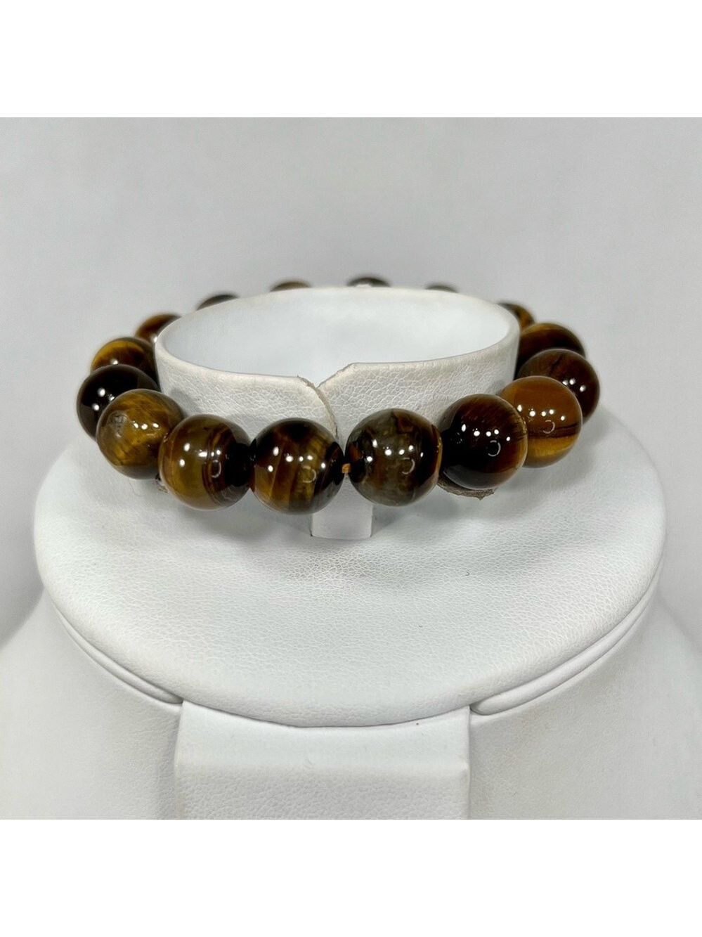 14mm Tiger Eye Gemstone Stretch Bracelet